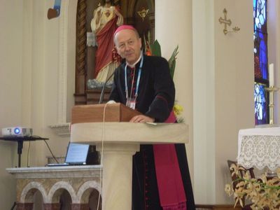 Visite au séminaire de Mgr Michel Dubost, évêque d'Evry