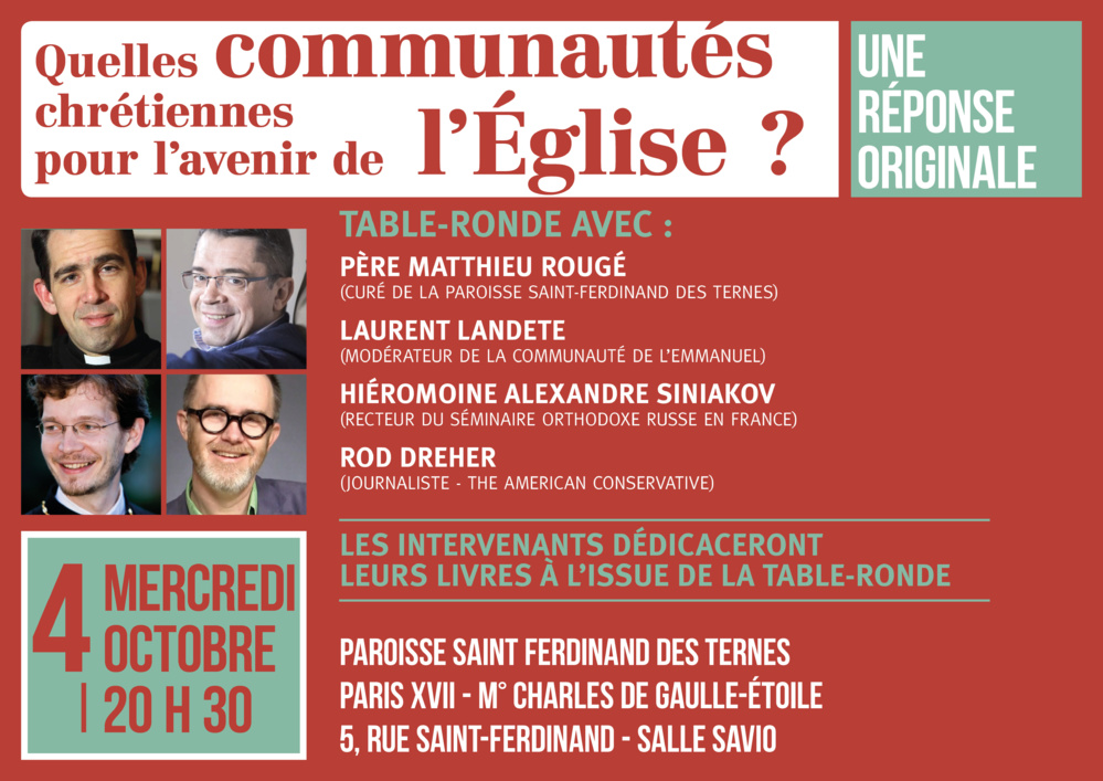 Table-ronde: "Quelles communautés chrétiennes pour l'avenir de l'Église ?" Table-ronde: "Quelles communautés chrétiennes pour l'avenir de l'Église ?"