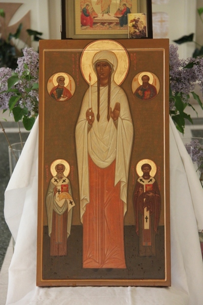 Bénédiction d'une icône de Sainte Geneviève