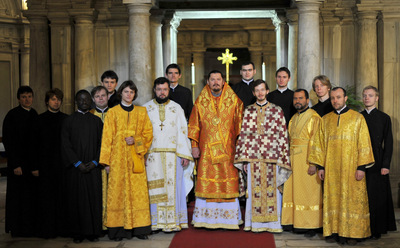 Quatrième jour du pèlerinage à Rome: liturgie sur la tombe de saint Martin le Confesseur