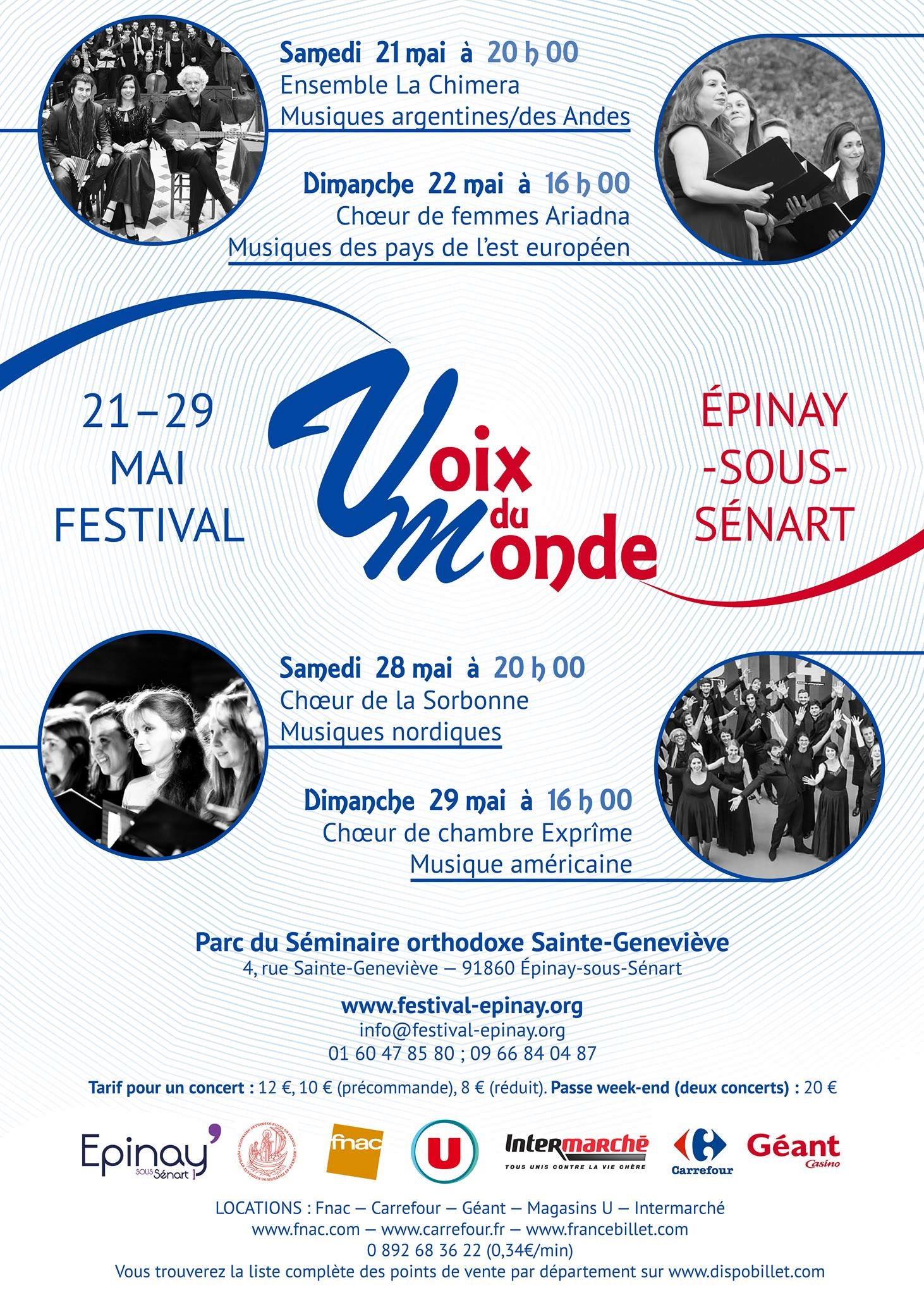 Festival "Voix du Monde" dans le parc de notre Séminaire à Épinay-sous-Sénart: 21-29 mai 2016