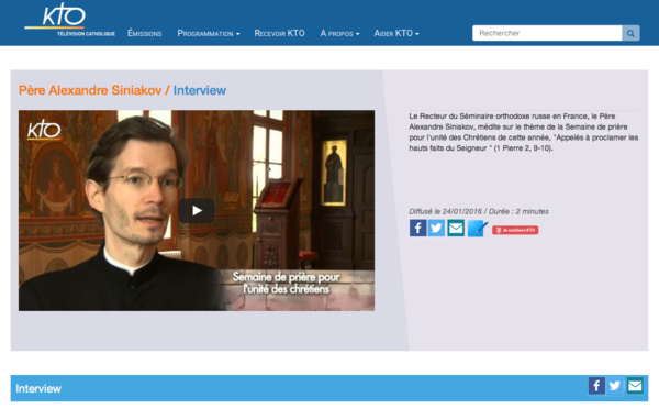 Sur KTO: Interview avec le recteur du séminaire pour la Semaine de prière pour l'unité des chrétiens
